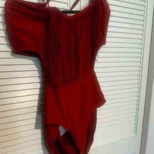 Forever 21 Red Fringe One Piece Swimsuit